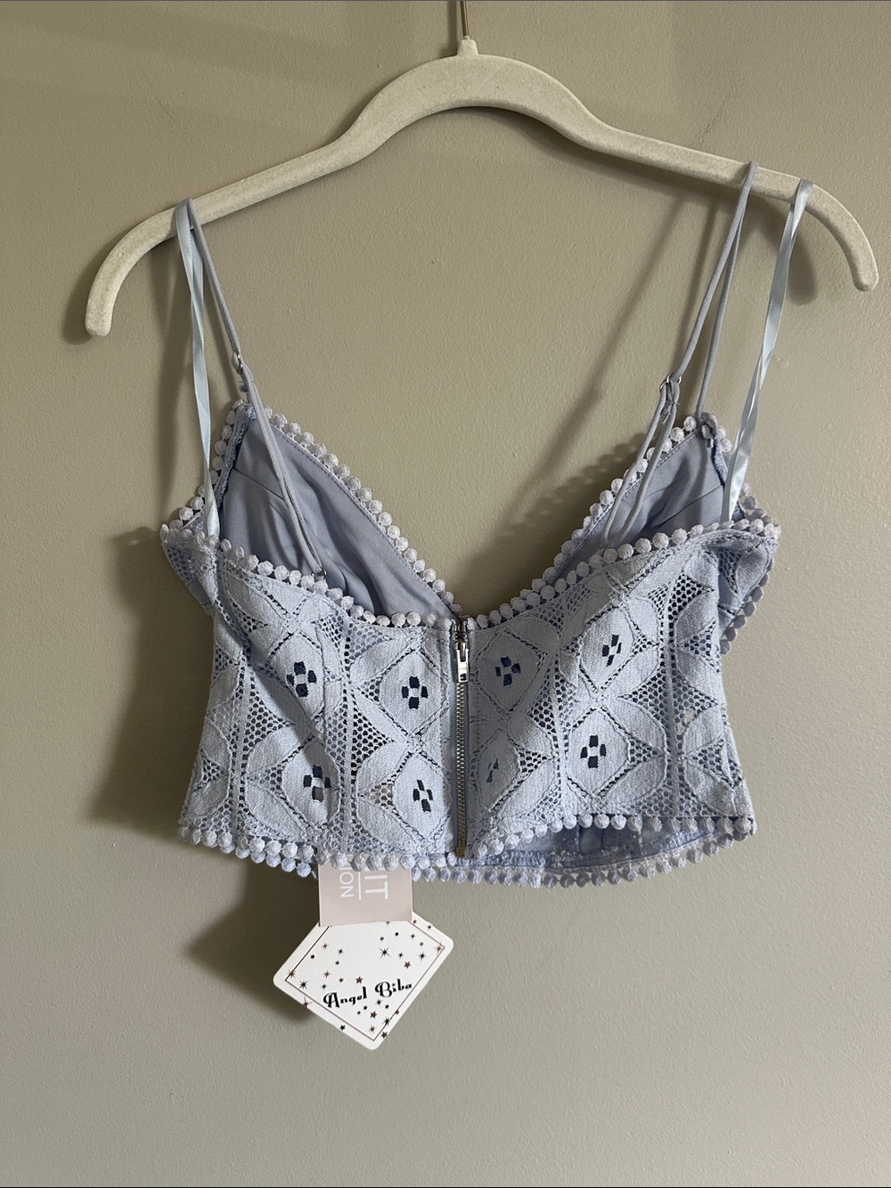NWT Baby Blue Lace Bralette Cami Top - Picture 7 of 8